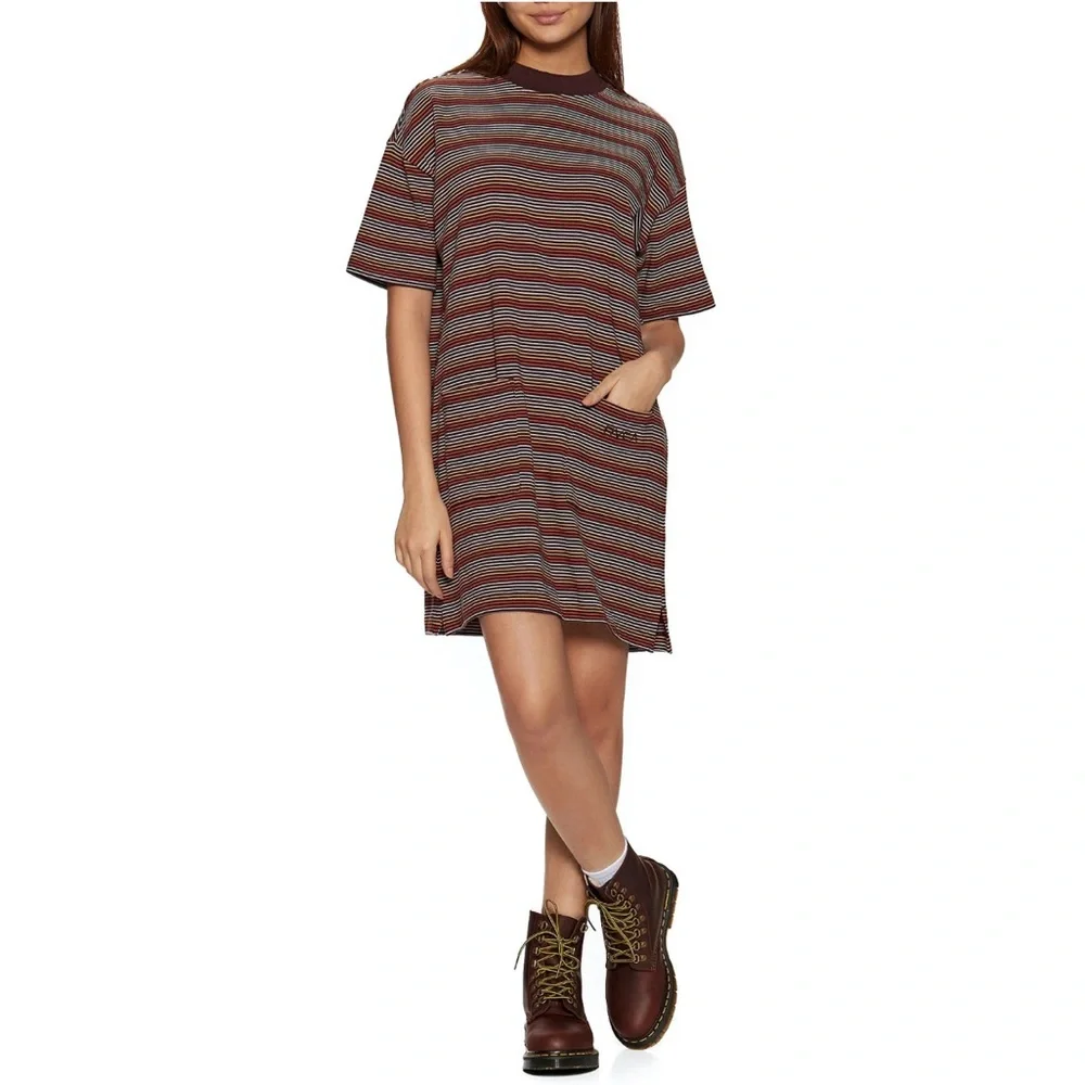 RVCA Striped Tshirt Dress - Picture 1 of 5